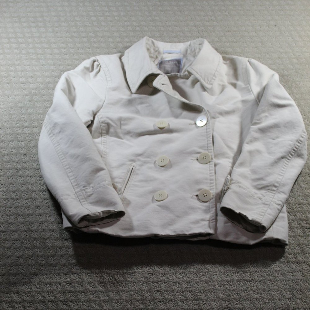 Old Navy Size XXL Double Breasted Heavy Cotton Cream Canvas Jacket